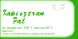 kapisztran pal business card